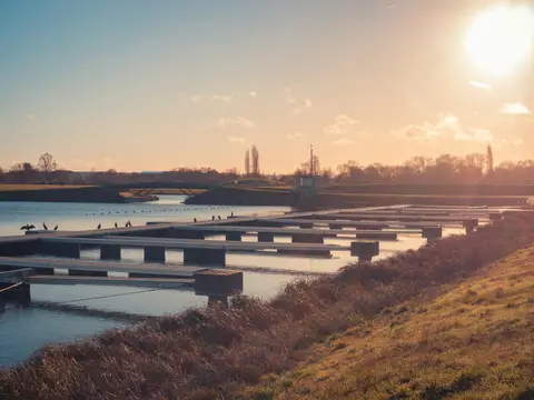 Photo of Dorney Lake, a visitor attraction in Buckinghamshire, south east England.