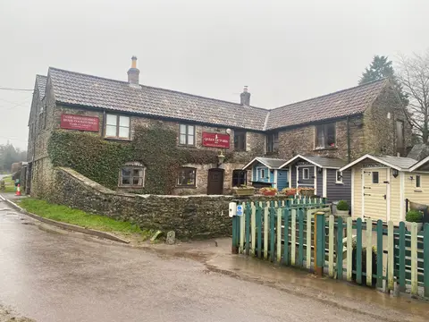 Photo of Queen Victoria Inn, a pub near Priddy in the Mendip Hills, Somerset, south west England.