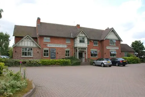 Photo of The Whittington Arms, a pub in Staffordshire, central England.