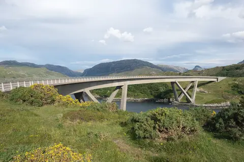Photo: Kylesku Bridge, a viewpoint in Assynt–Coigach, Highland, the Scottish Highlands and Islands.