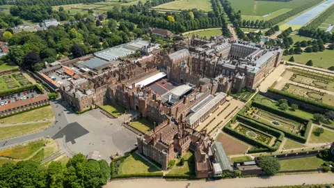 Photo of Hampton Court Palace, a Grade I registered house & garden in London, England.