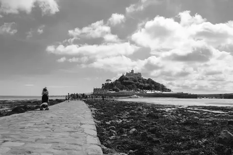 Photo of St Michael's Mount, an island in Cornwall, south west England.