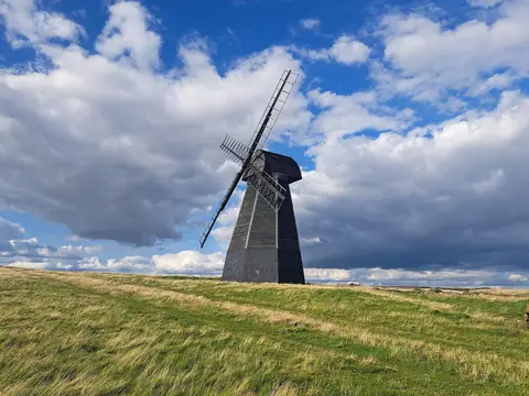 Photo of Beacon Mill, Rottingdean, a windmill in the South Downs, East Sussex, south east England.
