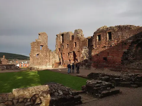 Photo of Penrith Castle, a ruined castle in Cumbria, north west England.