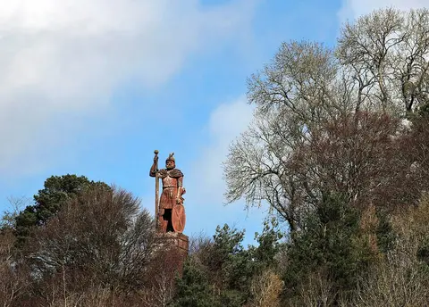 Photo of William Wallace Statue, a landmark near Melrose in Eildon and Leaderfoot, the Scottish Borders, southern Scotland.