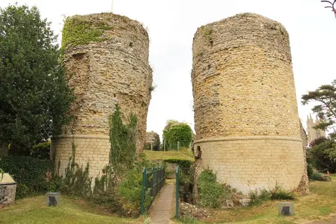 Photo of Bungay Castle, a ruined castle near Loddon, Suffolk, eastern England.