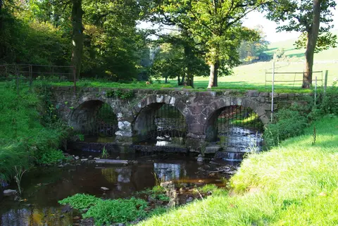 Photo of Bow Bridge, Barrow-in-Furness, a landmark near Ulverston, Cumbria, north west England.