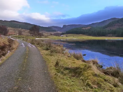 Photo of Loch Achaidh na h-Inich, a loch near Balmacara, Highland, the Scottish Highlands and Islands.