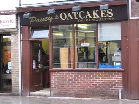 Photo of Povey's Oatcakes, a farm & farm shop near Biddulph, Staffordshire, central England.