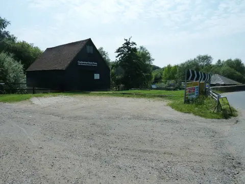 Photo of Coultershaw Beam Pump, a landmark near Petworth in the South Downs, West Sussex, south east England.