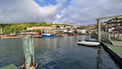 Photo of Polruan, a village in Cornwall, south west England.
