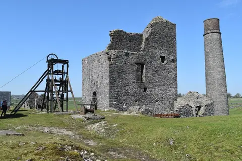 Photo of Magpie Mine, a landmark near Ashford-in-the-Water in the Peak District, Derbyshire, central England.