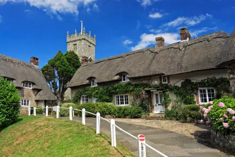 Photo of Godshill, a village in the Isle of Wight, south east England.