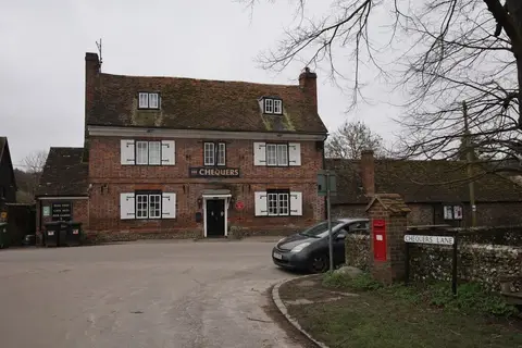 Photo of The Chequers Inn, a pub near Fingest in the Chilterns, Buckinghamshire, south east England.
