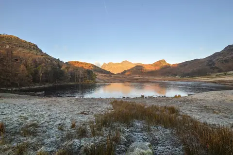 Photo of Blea Tarn, a tarn near Chapel Stile in the Lake District, Cumbria, north west England.