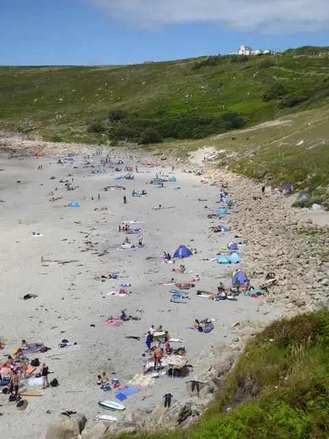 Photo of Gwynver, a swimming spot near Sennen Cove, Cornwall, south west England.