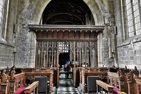 Photo of St John the Baptist, Tideswell, a church in the Peak District, Derbyshire, central England.