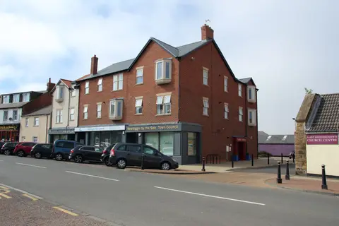 Photo of Newbiggin-by-the-Sea, a village in Northumberland, north east England.