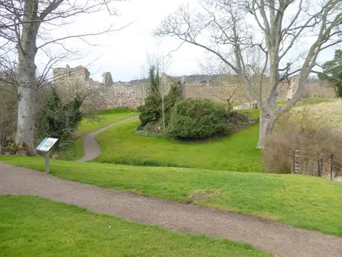 Photo of Hailes Castle, a ruined castle near East Linton, East Lothian, central Scotland.