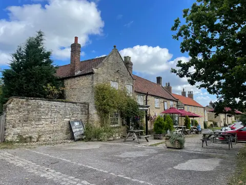 Photo of The Fauconberg Arms, a pub near Coxwold in the North York Moors, North Yorkshire, northern England.