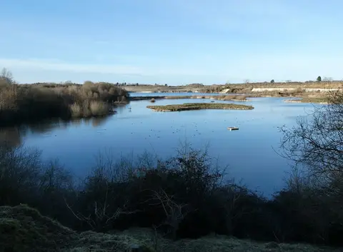 Photo of College Lake, a nature reserve near Marsworth, Buckinghamshire, south east England.