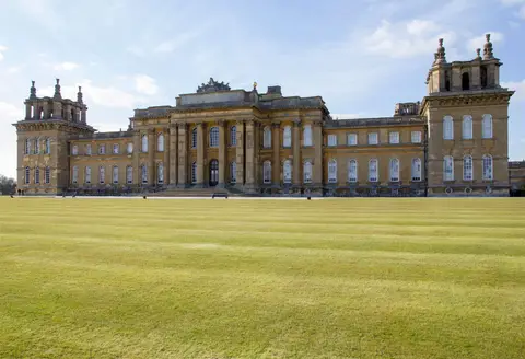 Photo of Blenheim Palace, a Grade I registered house & garden near Woodstock, Oxfordshire, south east England.