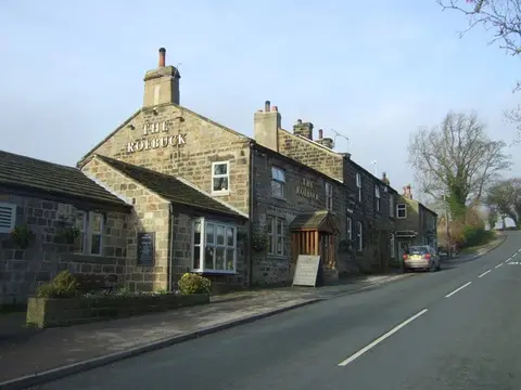 Photo of The Roebuck Inn, a pub near Otley in Nidderdale, North Yorkshire, northern England.