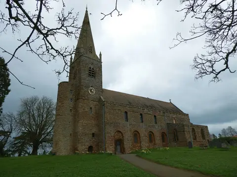 Photo of All Saints' Church, Brixworth, a church in Northamptonshire, central England.