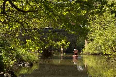 Photo of Stopham Bridge, a landmark near Fittleworth in the South Downs, West Sussex, south east England.