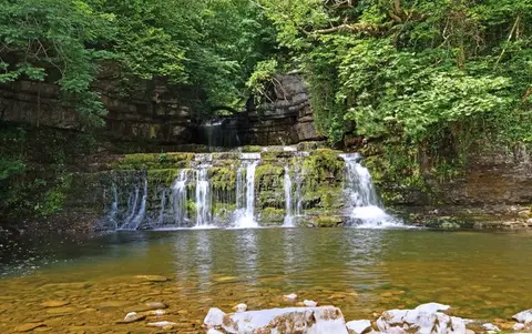 Photo of Cotter Force, a waterfall near Hawes in the Yorkshire Dales, North Yorkshire, northern England.
