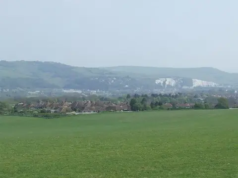 Photo of the site of the Battle of Lewes, fought in 1264 in the South Downs, East Sussex, south east England.