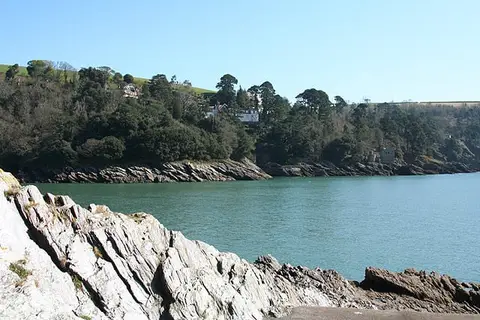 Photo of Dartmouth Castle Cove, a swimming spot in Devon, south west England.