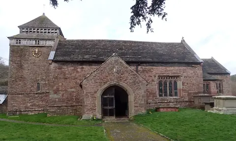 Photo of St Bridget's Church, a church near Skenfrith, Monmouthshire, south east Wales.