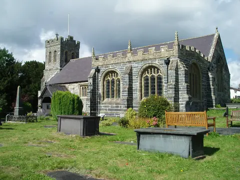 Photo of St Grwst's Church, a church near Llanrwst, Conwy, north Wales.