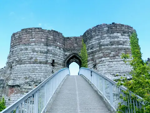 Photo of Beeston Castle, a ruined castle near Peckforton, Cheshire, north west England.