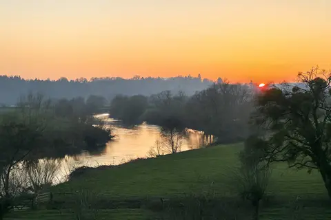 Photo of the River Wye, a river navigation running from Hay-on-Wye to Bigsweir Bridge, England and Wales.