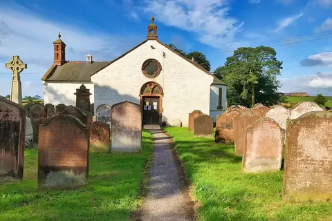 Photo of Ruthwell Church, a church in Dumfries and Galloway, southern Scotland.