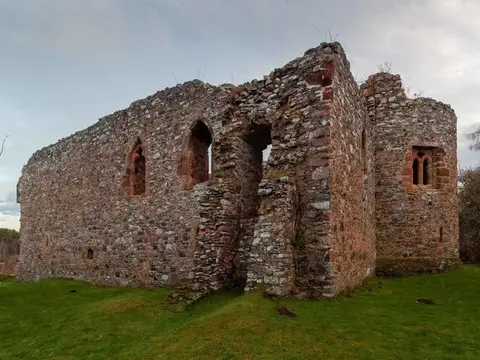 Photo of Rait Castle, a ruined castle near Nairn, Highland, the Scottish Highlands and Islands.