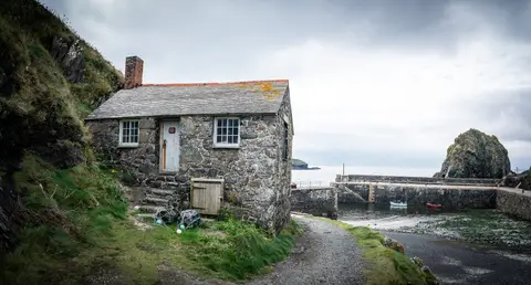 Photo of Mullion Cove, a cove in Cornwall, south west England.