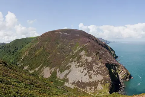Photo of Heddon's Mouth, a cove near Combe Martin in Exmoor, Devon, south west England.