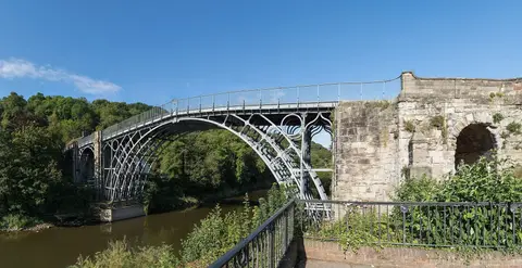 Photo of Ironbridge, a village in Shropshire, central England.