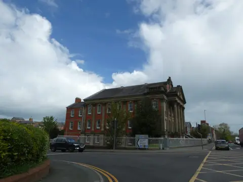 Photo of Newtown, a village in the Powys, mid Wales.