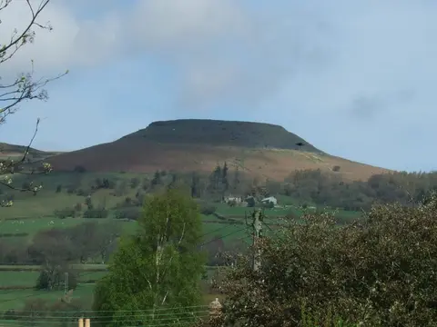 Photo of Table Mountain (Crug Hywel), a landmark near Crickhowell in Bannau Brycheiniog, the Powys, mid Wales.