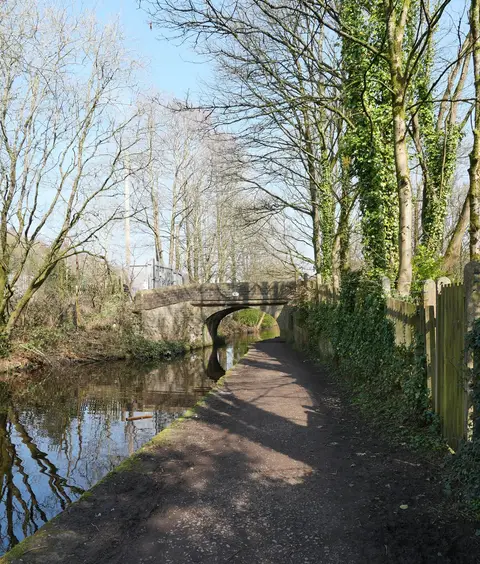 Photo of the Huddersfield Narrow Canal, a 19-mile canal running from Huddersfield to Ashton-under-Lyne, England.