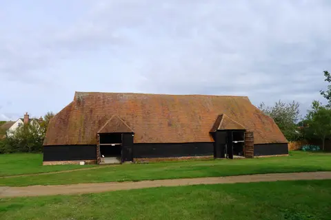 Photo of Coggeshall Grange Barn, an ancient site in Essex, eastern England.