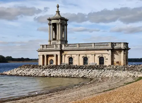 Photo of Normanton Church, a landmark near Edith Weston, Rutland, central England.