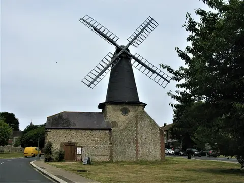 Photo of West Blatchington Windmill, a windmill near Hove, East Sussex, south east England.