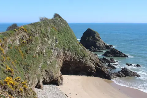 Photo of Monkstone Beach, a beach near Saundersfoot, Pembrokeshire, south west Wales.