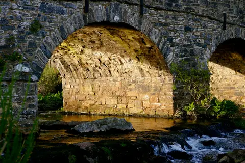 Photo of Postbridge, a village in Dartmoor, Devon, south west England.