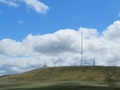 Photo: Winter Hill, a 457m hill near Rivington, Lancashire, north west England.